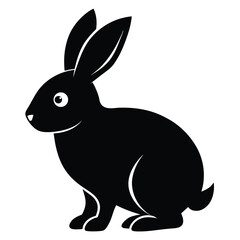 silhouette rabbit on white background