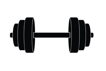 Heavy dumbbell strength training silhouette