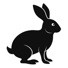 silhouette rabbit on white background