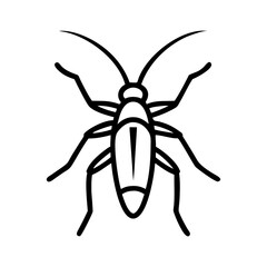 Simple line drawing of a cockroach insect icon