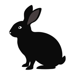 silhouette rabbit on white background