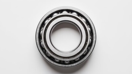 Close-up of a precision ball bearing, essential for machinery and engineering applications.