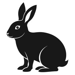 Fototapeta premium silhouette rabbit on white background