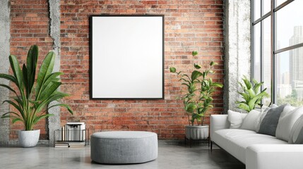 Modern Loft Apartment Interior Design with Blank Canvas