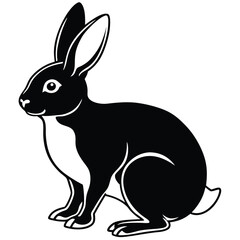 silhouette rabbit on white background