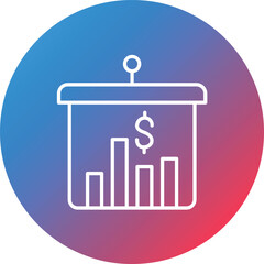 Business Plan Line Gradient Circle Background Icon