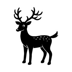 christmas reindeer vector art silhouette