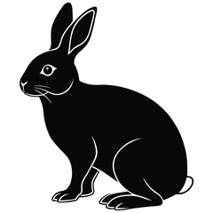 silhouette rabbit on white background
