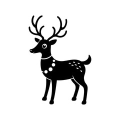 christmas reindeer vector art silhouette