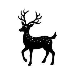christmas reindeer vector art silhouette