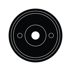 Round weight plate gym equipment silhouette

