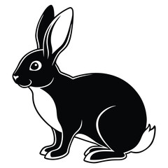 silhouette rabbit on white background