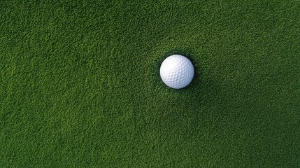 Golf Ball on Lush Green Grass Surface for Sport and Recreation