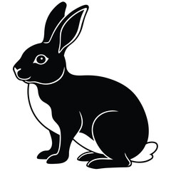 silhouette rabbit on white background