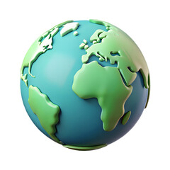 Naklejka premium Illustration of earth globe continents isolated on transparent background