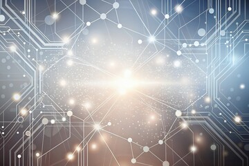 Obraz premium Abstract Technology Background Network Connections and Data Flow