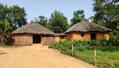 Fototapeta premium Traditional Mandinka Village with Resilient Farmhouse Compound