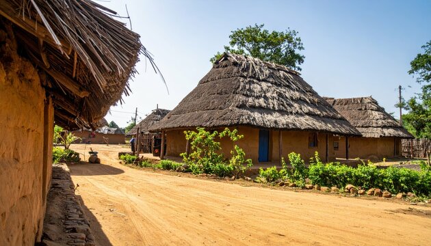 Traditional Mandinka Village Compound with Resilient Farmhouse Structures