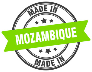 Made in Mozambique round sign. Made in Mozambique stamp.
