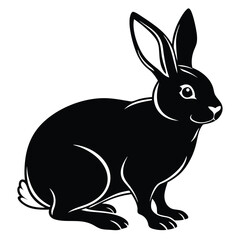 silhouette rabbit on white background