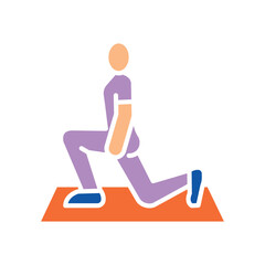 reverse lunges color flat icon for digital and print projects.