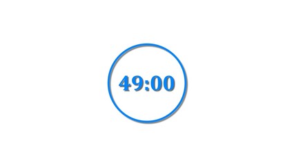 49 Seconds countdown Royal blue color 4k illustration. 49 seconds timer icon 4k illustration on white background.