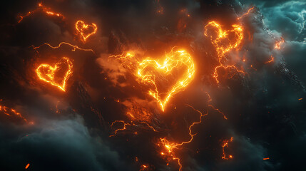 Radiant cosmic dragon draws magical heart high resolution picture