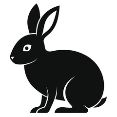 silhouette rabbit on white background