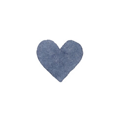 Watercolor illustration of a light gray blot in the shape of a heart hand drawn