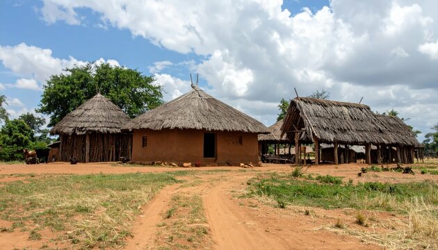 Gathering of Youth at Traditional Pokot Farmhouse in Nature