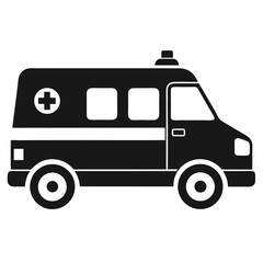 silhouette ambulance on white background