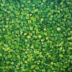 Festive Clover Motif for St. Patrick's Day Celebration in Vibrant Green Tones