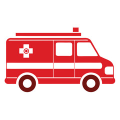 Fototapeta premium silhouette ambulance on white background