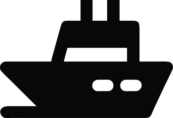 Obraz premium Black silhouette icon of a luxury motor yacht vessel