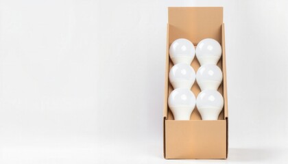 Energy-efficient LED bulbs in minimal packaging, sustainable lighting