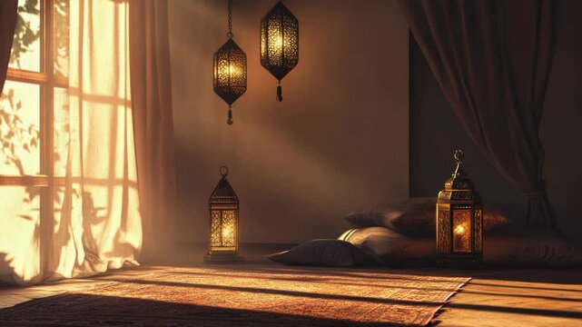 A quiet space with a lamp and pillow, perfect for reading or relaxation