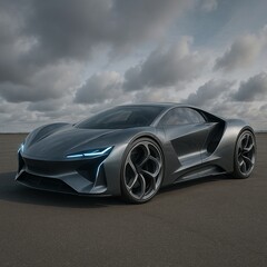 Obraz premium Futuristic 4D Concept Car with Hi-Tech Design in High Resolution