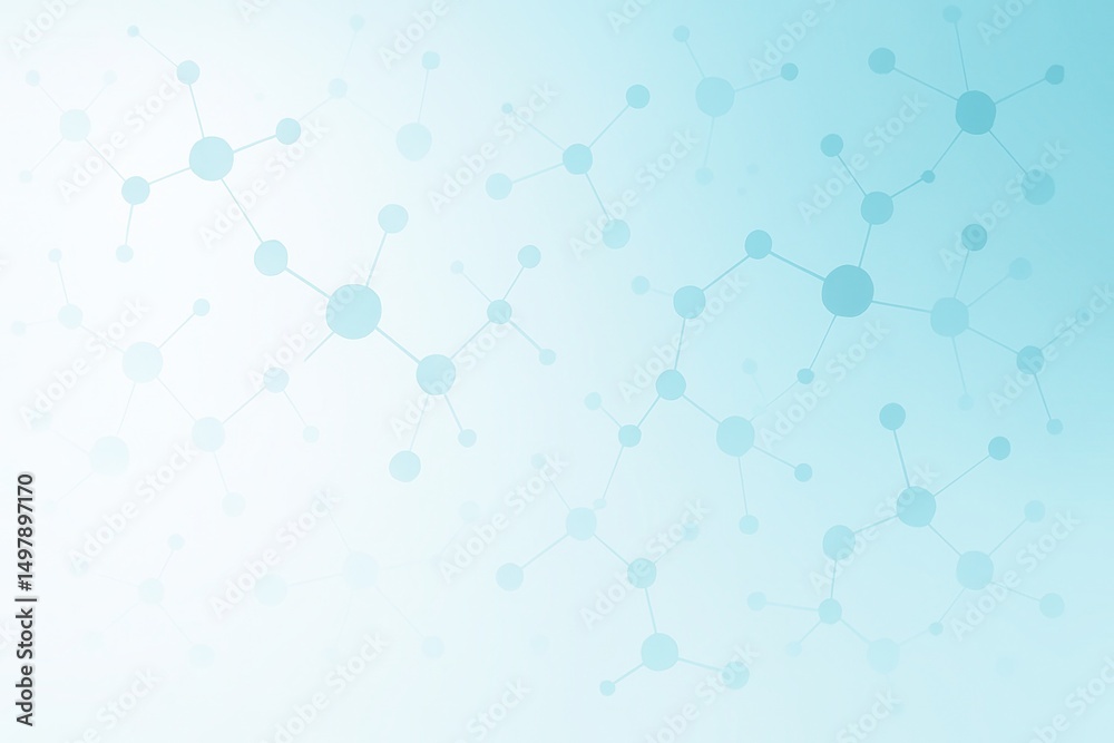 Poster Abstract Molecular Structure Background in Soft Blue Tones