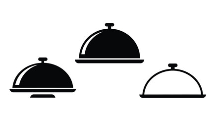 Fototapeta premium Restaurant Tray icons in outline and stroke versions
