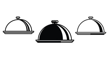 Fototapeta premium Restaurant Tray icons in outline and stroke versions
