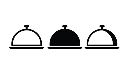 Fototapeta premium Restaurant Tray icons in outline and stroke versions