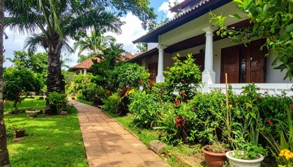 Lush Sri Lankan Spice Garden Villa Surrounded by Vibrant Flora