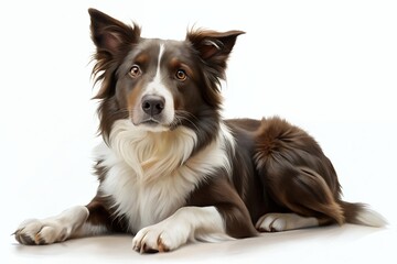 Fototapeta premium Studio Portrait of a Brown and White Border Collie Dog