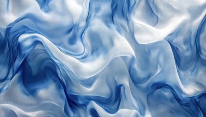 Obraz premium Light, flowing fabric, draped in soft blue and white