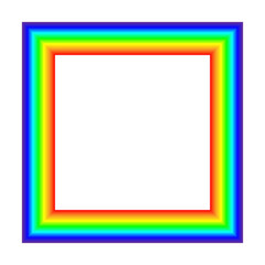 Rainbow square frame in flat minimal style  Colorful rainbow square border isolated
