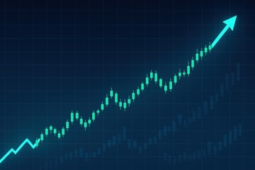 Dynamic Growth Chart with Ascending Trendline and Arrow Indicator