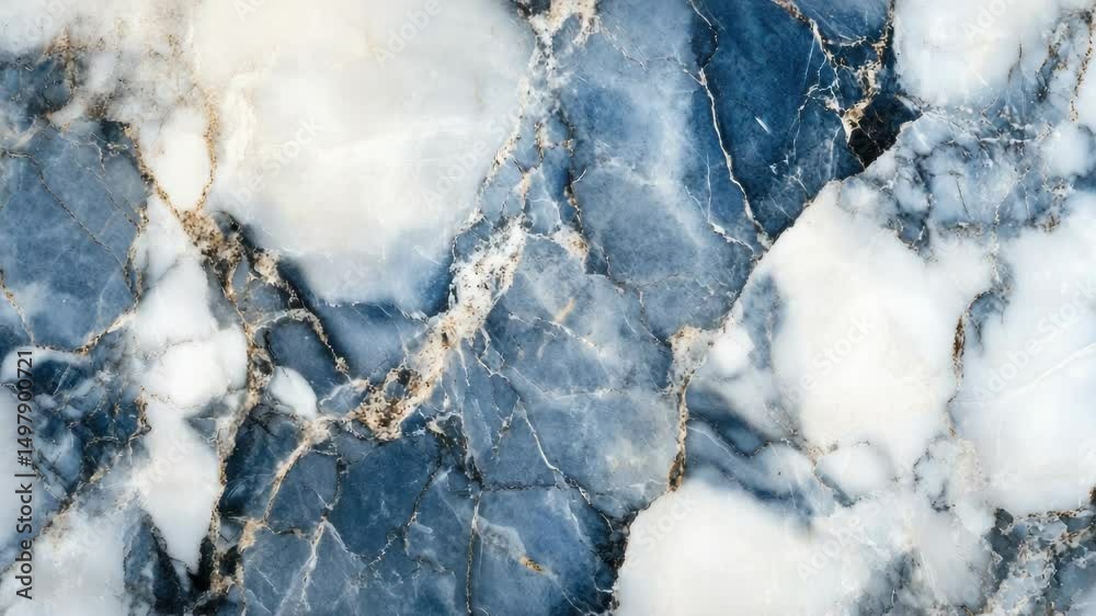 Aufkleber Close-up view of a polished marble surface with intricate patterns and textures