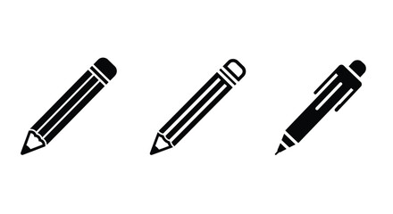 Outline Pencil with eraser icon symbol. Vector illustration