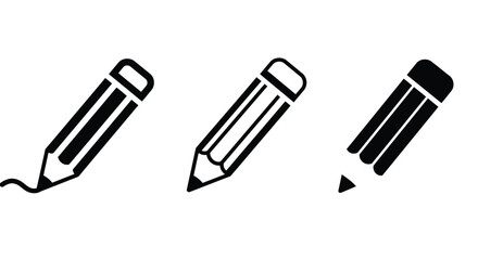 Outline Pencil with eraser icon symbol. Vector illustration