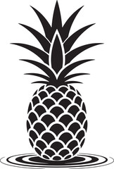 Obraz premium Black And White Pineapple Illustration With Water Ripples